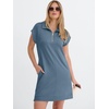 image:imageANRABESS Womens Cap Sleeve Half Zip Dress Casual Soft Summer TShirt Dresses with Pockets for Travel Vacation amp Daily WearGrey Blue