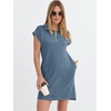 image:imageANRABESS Womens Cap Sleeve Half Zip Dress Casual Soft Summer TShirt Dresses with Pockets for Travel Vacation amp Daily WearGrey Blue