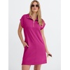 image:imageANRABESS Womens Cap Sleeve Half Zip Dress Casual Soft Summer TShirt Dresses with Pockets for Travel Vacation amp Daily WearHot Pink