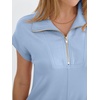 image:imageANRABESS Womens Cap Sleeve Half Zip Dress Casual Soft Summer TShirt Dresses with Pockets for Travel Vacation amp Daily WearLight Blue