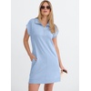 image:imageANRABESS Womens Cap Sleeve Half Zip Dress Casual Soft Summer TShirt Dresses with Pockets for Travel Vacation amp Daily WearLight Blue