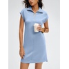 image:imageANRABESS Womens Cap Sleeve Half Zip Dress Casual Soft Summer TShirt Dresses with Pockets for Travel Vacation amp Daily WearLight Blue