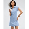 image:imageANRABESS Womens Cap Sleeve Half Zip Dress Casual Soft Summer TShirt Dresses with Pockets for Travel Vacation amp Daily WearLight Blue
