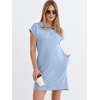 image:imageANRABESS Womens Cap Sleeve Half Zip Dress Casual Soft Summer TShirt Dresses with Pockets for Travel Vacation amp Daily WearLight Blue