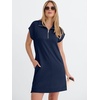 image:imageANRABESS Womens Cap Sleeve Half Zip Dress Casual Soft Summer TShirt Dresses with Pockets for Travel Vacation amp Daily WearNavy Blue