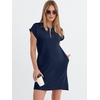 image:imageANRABESS Womens Cap Sleeve Half Zip Dress Casual Soft Summer TShirt Dresses with Pockets for Travel Vacation amp Daily WearNavy Blue