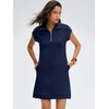 image:imageANRABESS Womens Cap Sleeve Half Zip Dress Casual Soft Summer TShirt Dresses with Pockets for Travel Vacation amp Daily WearNavy Blue