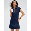 image:imageANRABESS Womens Cap Sleeve Half Zip Dress Casual Soft Summer TShirt Dresses with Pockets for Travel Vacation amp Daily WearNavy Blue