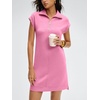 image:imageANRABESS Womens Cap Sleeve Half Zip Dress Casual Soft Summer TShirt Dresses with Pockets for Travel Vacation amp Daily WearPink