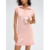 image:imageANRABESS Womens Cap Sleeve Half Zip Dress Casual Soft Summer TShirt Dresses with Pockets for Travel Vacation amp Daily WearPink White Stripe