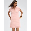 image:imageANRABESS Womens Cap Sleeve Half Zip Dress Casual Soft Summer TShirt Dresses with Pockets for Travel Vacation amp Daily WearPink White Stripe
