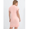 image:imageANRABESS Womens Cap Sleeve Half Zip Dress Casual Soft Summer TShirt Dresses with Pockets for Travel Vacation amp Daily WearPink White Stripe