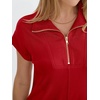 image:imageANRABESS Womens Cap Sleeve Half Zip Dress Casual Soft Summer TShirt Dresses with Pockets for Travel Vacation amp Daily WearRed