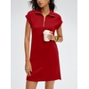 image:imageANRABESS Womens Cap Sleeve Half Zip Dress Casual Soft Summer TShirt Dresses with Pockets for Travel Vacation amp Daily WearRed