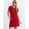 image:imageANRABESS Womens Cap Sleeve Half Zip Dress Casual Soft Summer TShirt Dresses with Pockets for Travel Vacation amp Daily WearRed