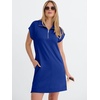 image:imageANRABESS Womens Cap Sleeve Half Zip Dress Casual Soft Summer TShirt Dresses with Pockets for Travel Vacation amp Daily WearRoyal Blue