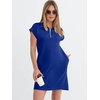 image:imageANRABESS Womens Cap Sleeve Half Zip Dress Casual Soft Summer TShirt Dresses with Pockets for Travel Vacation amp Daily WearRoyal Blue