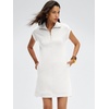 image:imageANRABESS Womens Cap Sleeve Half Zip Dress Casual Soft Summer TShirt Dresses with Pockets for Travel Vacation amp Daily WearWhite