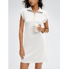 image:imageANRABESS Womens Cap Sleeve Half Zip Dress Casual Soft Summer TShirt Dresses with Pockets for Travel Vacation amp Daily WearWhite
