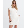 image:imageANRABESS Womens Cap Sleeve Half Zip Dress Casual Soft Summer TShirt Dresses with Pockets for Travel Vacation amp Daily WearWhite