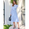 image:imageANRABESS Womens Floral Chiffon Midi Dress Puff Long Sleeve Mock Neck Summer Wedding Guest Party Dresses Fall 2026 OutfitsBlue