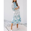 image:imageANRABESS Womens Floral Chiffon Midi Dress Puff Long Sleeve Mock Neck Summer Wedding Guest Party Dresses Fall 2026 OutfitsFloral Blue