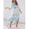 image:imageANRABESS Womens Floral Chiffon Midi Dress Puff Long Sleeve Mock Neck Summer Wedding Guest Party Dresses Fall 2026 OutfitsFloral Blue