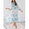 image:imageANRABESS Womens Floral Chiffon Midi Dress Puff Long Sleeve Mock Neck Summer Wedding Guest Party Dresses Fall 2026 OutfitsFloral Blue