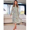 image:imageANRABESS Womens Floral Chiffon Midi Dress Puff Long Sleeve Mock Neck Summer Wedding Guest Party Dresses Fall 2026 OutfitsFloral Green