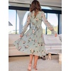 image:imageANRABESS Womens Floral Chiffon Midi Dress Puff Long Sleeve Mock Neck Summer Wedding Guest Party Dresses Fall 2026 OutfitsFloral Green