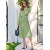 image:imageANRABESS Womens Floral Chiffon Midi Dress Puff Long Sleeve Mock Neck Summer Wedding Guest Party Dresses Fall 2026 OutfitsGreen
