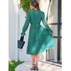 image:imageANRABESS Womens Floral Chiffon Midi Dress Puff Long Sleeve Mock Neck Summer Wedding Guest Party Dresses Fall 2026 OutfitsLake
