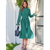 image:imageANRABESS Womens Floral Chiffon Midi Dress Puff Long Sleeve Mock Neck Summer Wedding Guest Party Dresses Fall 2026 OutfitsLake