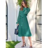 image:imageANRABESS Womens Floral Chiffon Midi Dress Puff Long Sleeve Mock Neck Summer Wedding Guest Party Dresses Fall 2026 OutfitsLake