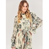 image:imageANRABESS Womens Floral Chiffon Midi Dress Puff Long Sleeve Mock Neck Summer Wedding Guest Party Dresses Fall 2026 OutfitsLeaf Apricot