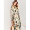 image:imageANRABESS Womens Floral Chiffon Midi Dress Puff Long Sleeve Mock Neck Summer Wedding Guest Party Dresses Fall 2026 OutfitsLeaf Apricot