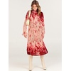 image:imageANRABESS Womens Floral Chiffon Midi Dress Puff Long Sleeve Mock Neck Summer Wedding Guest Party Dresses Fall 2026 OutfitsRose Pink