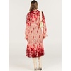 image:imageANRABESS Womens Floral Chiffon Midi Dress Puff Long Sleeve Mock Neck Summer Wedding Guest Party Dresses Fall 2026 OutfitsRose Pink