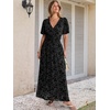 image:imageANRABESS Womens Floral Maxi Formal Dress Summer Mesh Short Sleeve V Neck Empire Waist Wedding Guest Party DressesBlack