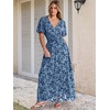 image:imageANRABESS Womens Floral Maxi Formal Dress Summer Mesh Short Sleeve V Neck Empire Waist Wedding Guest Party DressesDusty Blue
