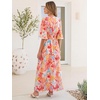 image:imageANRABESS Womens Maxi Dress 2026 Summer Boho Ruffle Sleeve V Neck A Line Elastic Waist Flowy Wedding Guest Party Long DressesFloral Yellow Pink