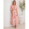 image:imageANRABESS Womens Maxi Dress 2026 Summer Boho Ruffle Sleeve V Neck A Line Elastic Waist Flowy Wedding Guest Party Long DressesFloral Yellow Pink