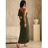 image:imageANRABESS Womens One Shoulder Formal Midi Dresses 2026 Summer Wrap High Slit Beach Wedding Guest Party Cocktail Maxi DressArmy Green