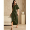 image:imageANRABESS Womens One Shoulder Formal Midi Dresses 2026 Summer Wrap High Slit Beach Wedding Guest Party Cocktail Maxi DressArmy Green