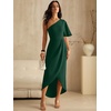 image:imageANRABESS Womens One Shoulder Formal Midi Dresses 2026 Summer Wrap High Slit Beach Wedding Guest Party Cocktail Maxi DressDark Green