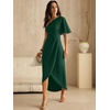 image:imageANRABESS Womens One Shoulder Formal Midi Dresses 2026 Summer Wrap High Slit Beach Wedding Guest Party Cocktail Maxi DressDark Green