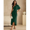image:imageANRABESS Womens One Shoulder Formal Midi Dresses 2026 Summer Wrap High Slit Beach Wedding Guest Party Cocktail Maxi DressDark Green