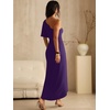 image:imageANRABESS Womens One Shoulder Formal Midi Dresses 2026 Summer Wrap High Slit Beach Wedding Guest Party Cocktail Maxi DressDeep Purple