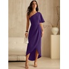 image:imageANRABESS Womens One Shoulder Formal Midi Dresses 2026 Summer Wrap High Slit Beach Wedding Guest Party Cocktail Maxi DressDeep Purple