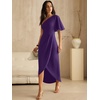 image:imageANRABESS Womens One Shoulder Formal Midi Dresses 2026 Summer Wrap High Slit Beach Wedding Guest Party Cocktail Maxi DressDeep Purple